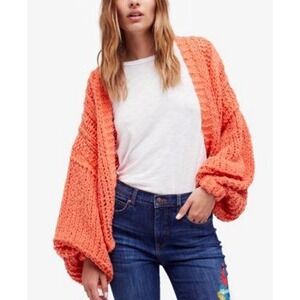Free People Chamomile Wool Blend Cardigan Orange Size M